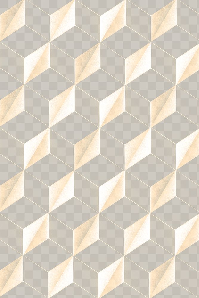 3D gold paper craft tetrahedron patterned background design element