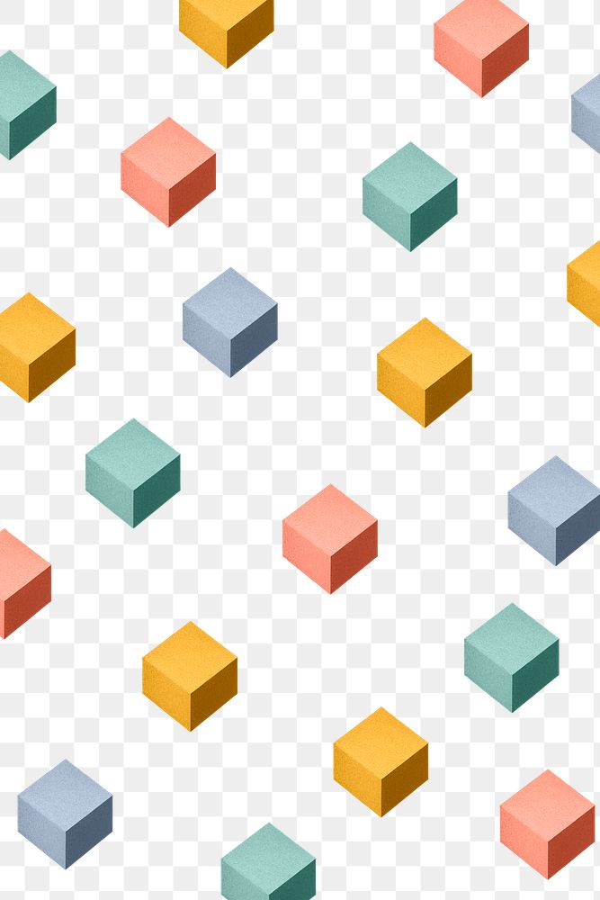 3D colorful paper craft cubic patterned background design element