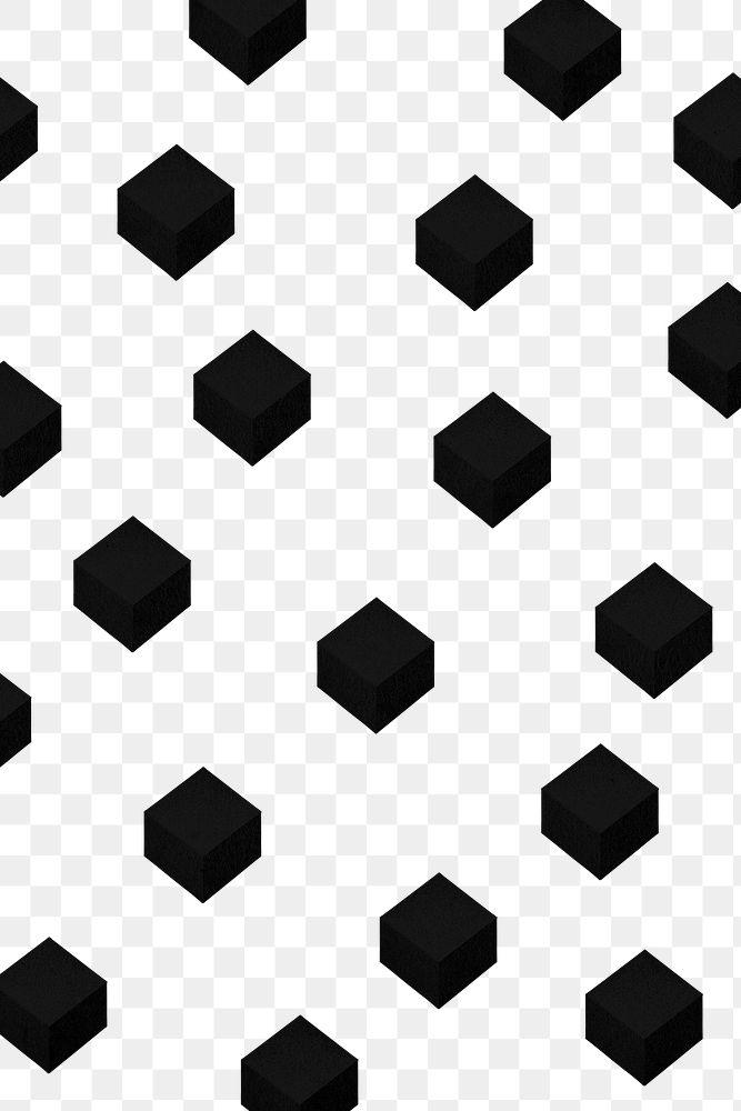 3D black paper craft cubic patterned background design element