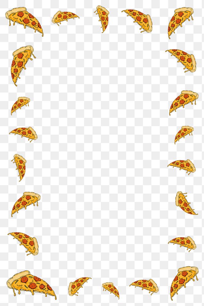 Pepperoni pizza frame design element 