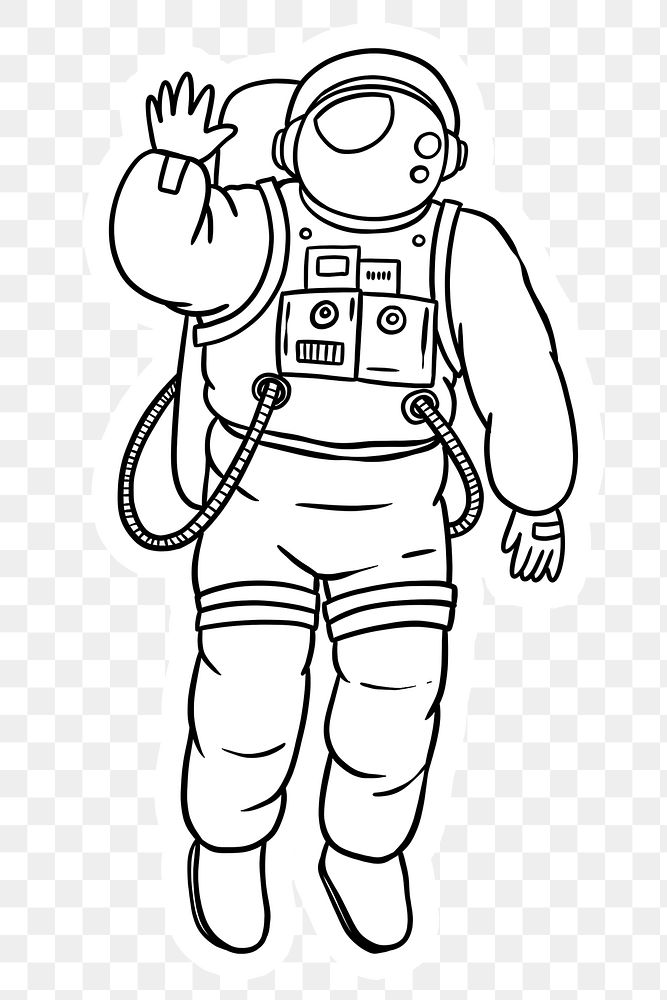 Astronaut in spacesuit sticker design element