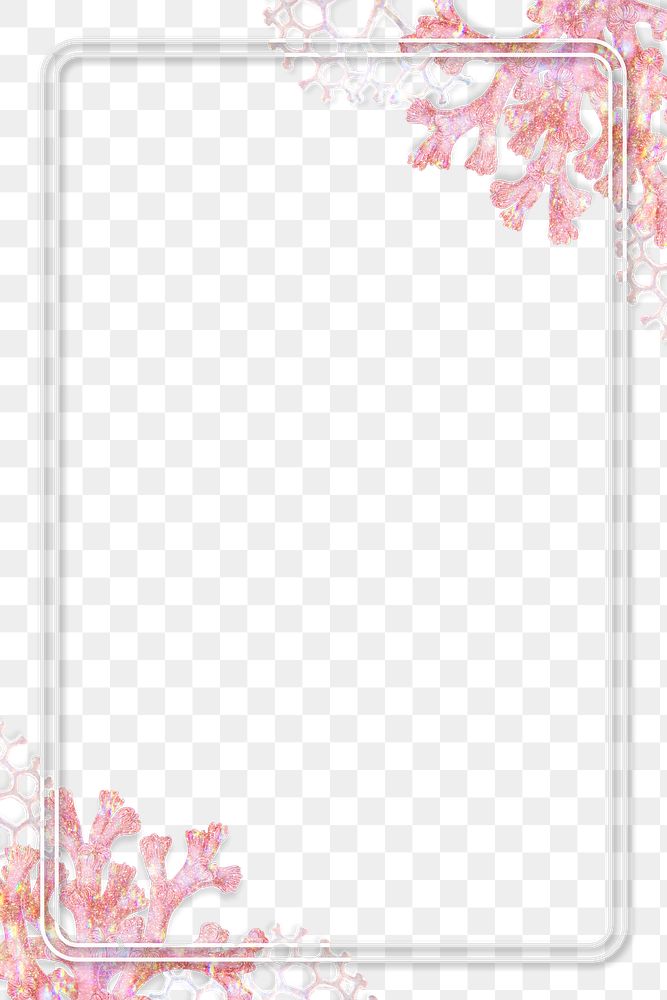 Rectangle white frame on a coral patterned background design element