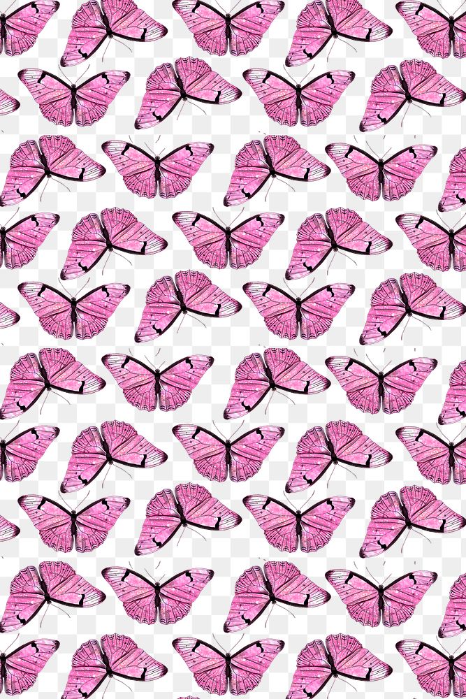 Glittery pink moth patterned background design element