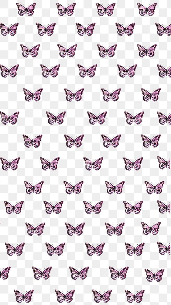 Pink holographic Monarch butterfly patterned background design element
