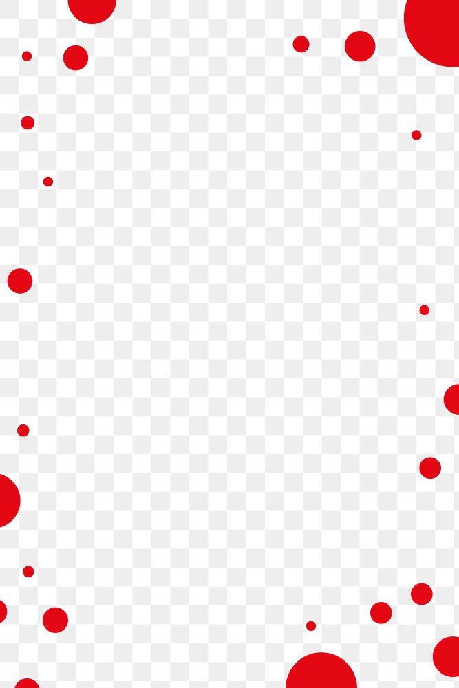 Red circle patterned frame design element
