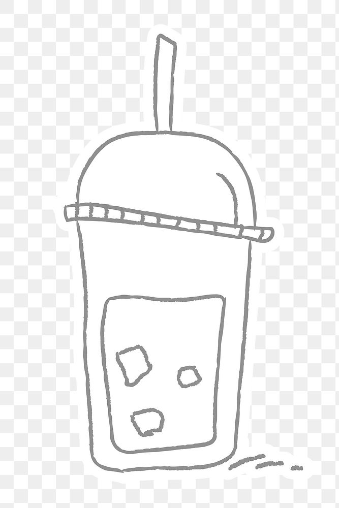 Ice coffee doodle style illustration