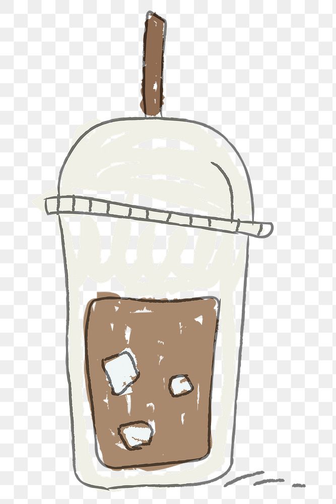 Ice coffee doodle style illustration