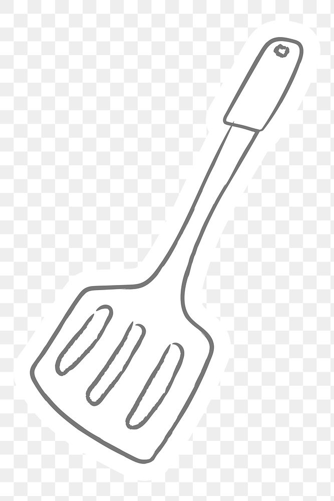 Doodle kitchen spatula sticker design element