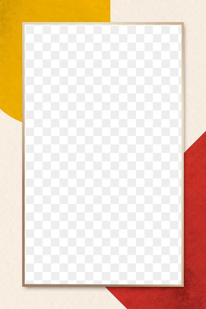 Red png frame on retro pattern background