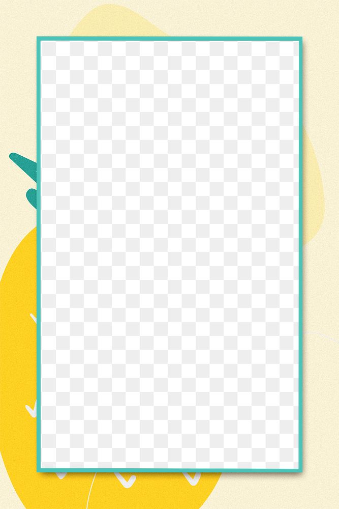 Pineapple pattern frame png in yellow