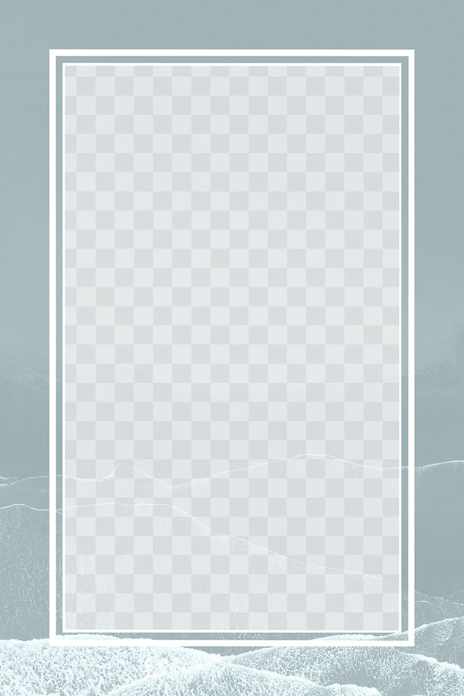 Png white rectangular frame on gray wavy texture