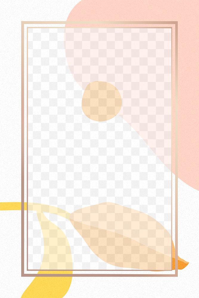 Pastel gold transparent frame on memphis pattern background