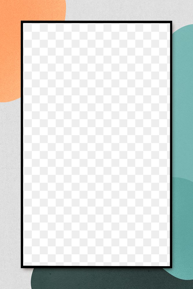PNG Black frame on abstract retro orange green background 