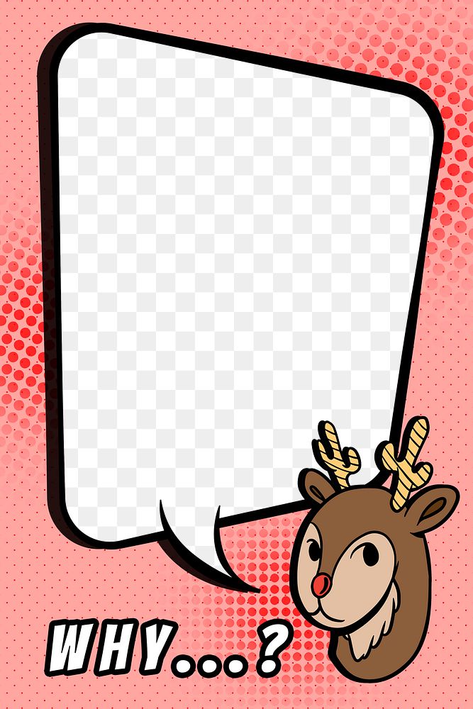 Reindeer speech bubble design element