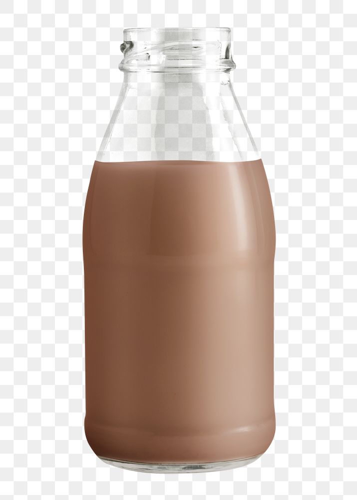 Fresh chocolate milk in a glass bottle mockup