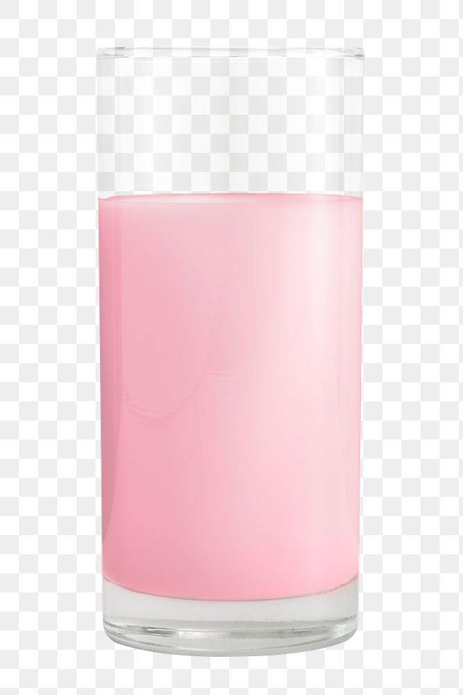 Fresh strawberry milk in a glass mockup 