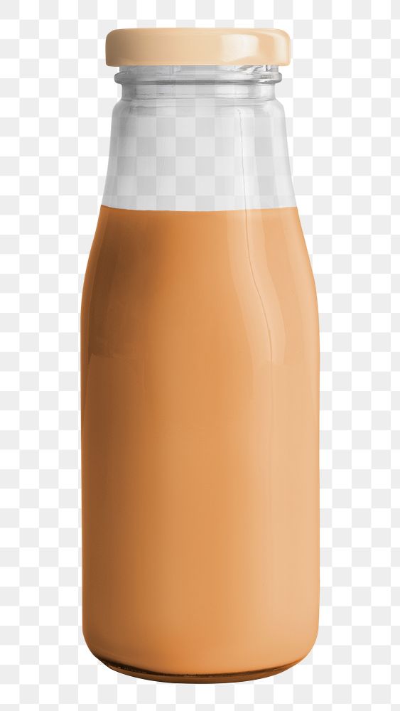 Fresh milk tea in a glass bottle mockup