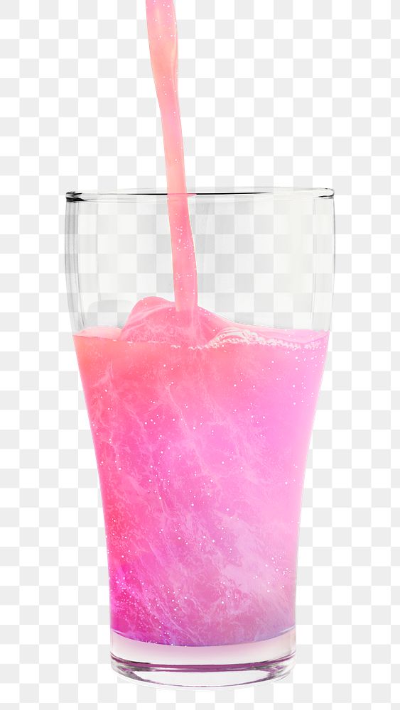 Shimmering pink drink in glass mockup 