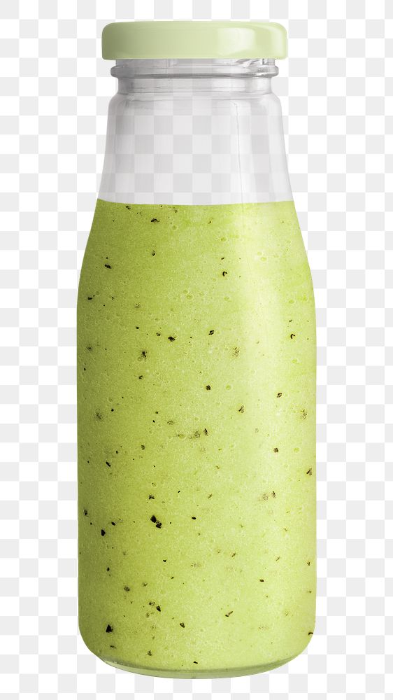 Kiwi smoothie in a glass bottle mockup 