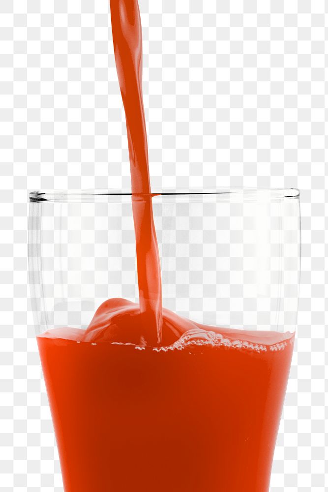 Juice poured into a glass design element