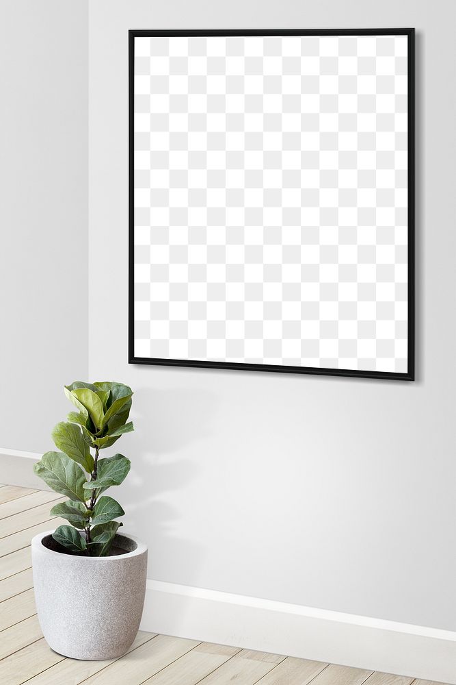 Blank picture frame on the wall