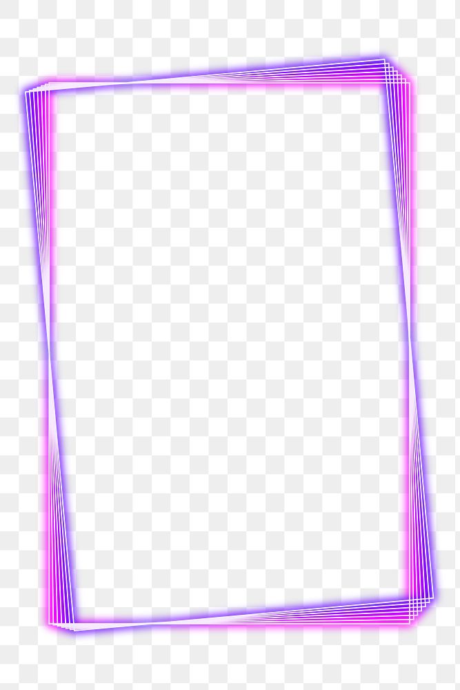 Purple and pink neon frame design element