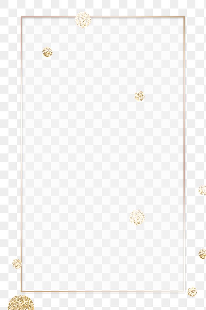Gold frame with shimmery dots design element