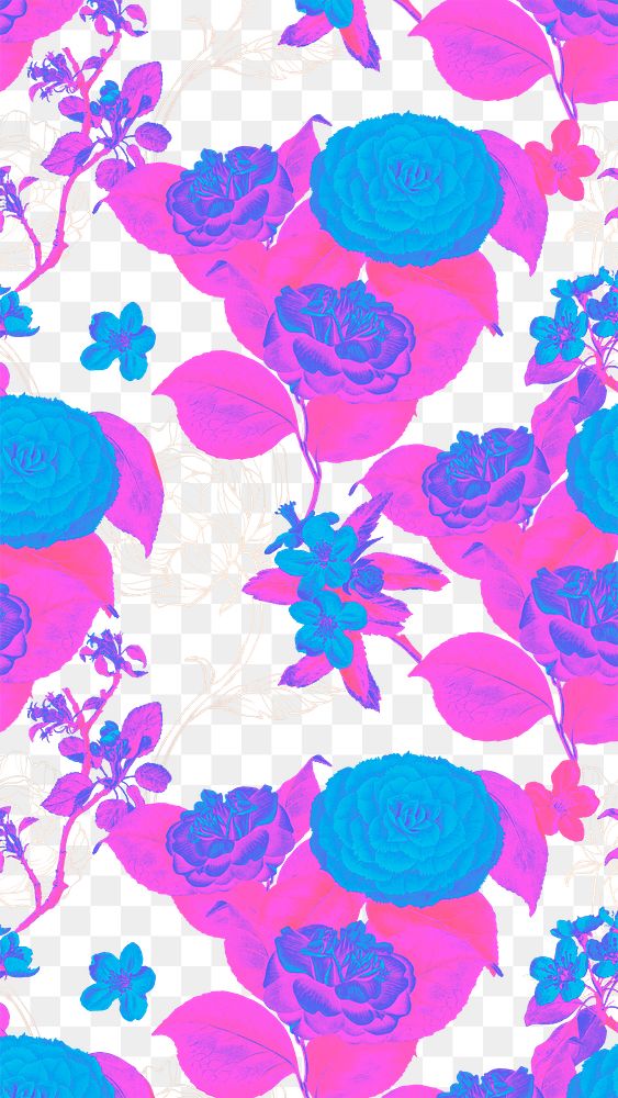 Colorful funky floral patterned background design element