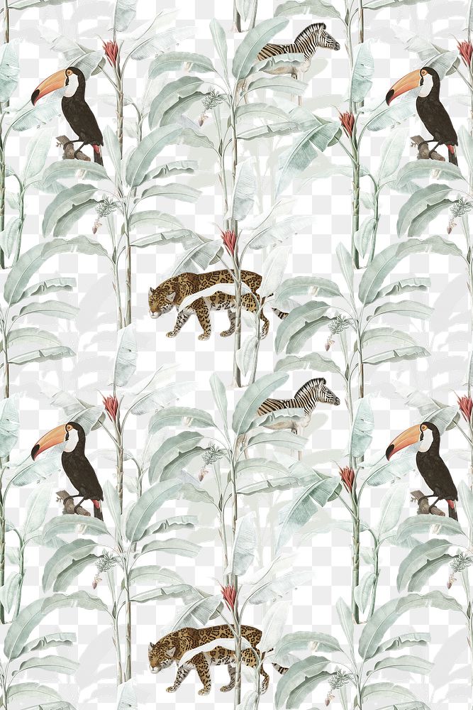 Hand drawn tropical patterned background design element