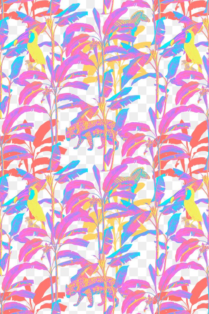 Colorful funky tropical patterned background design element