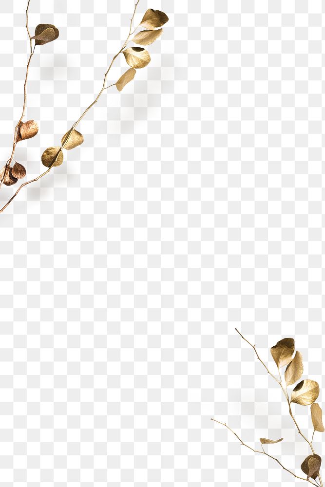 Gold spray painted branch png
