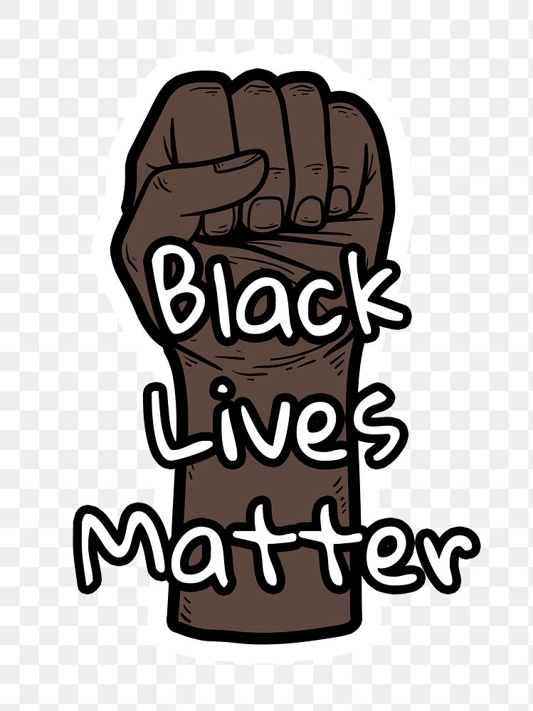 Black lives matter awareness sticker design element 