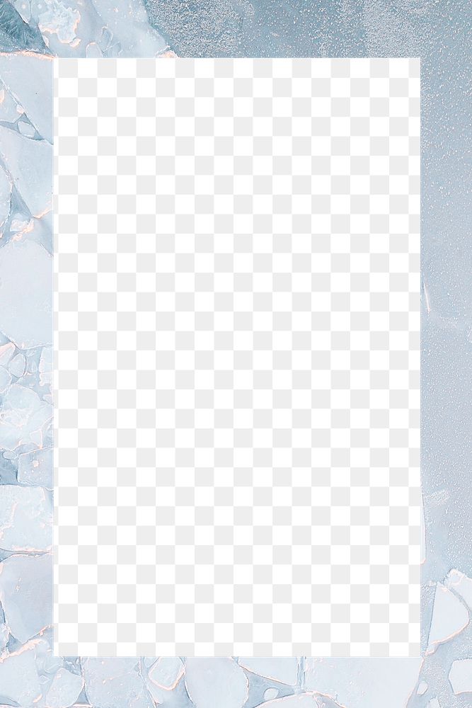 Frozen icy lake png frame