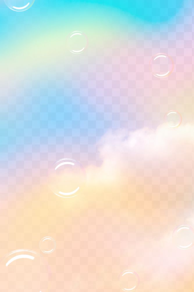 Pastel background png bubbles in the sky