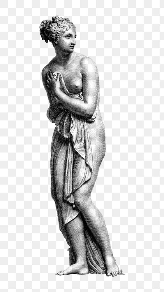 Standing nude woman png sculpture