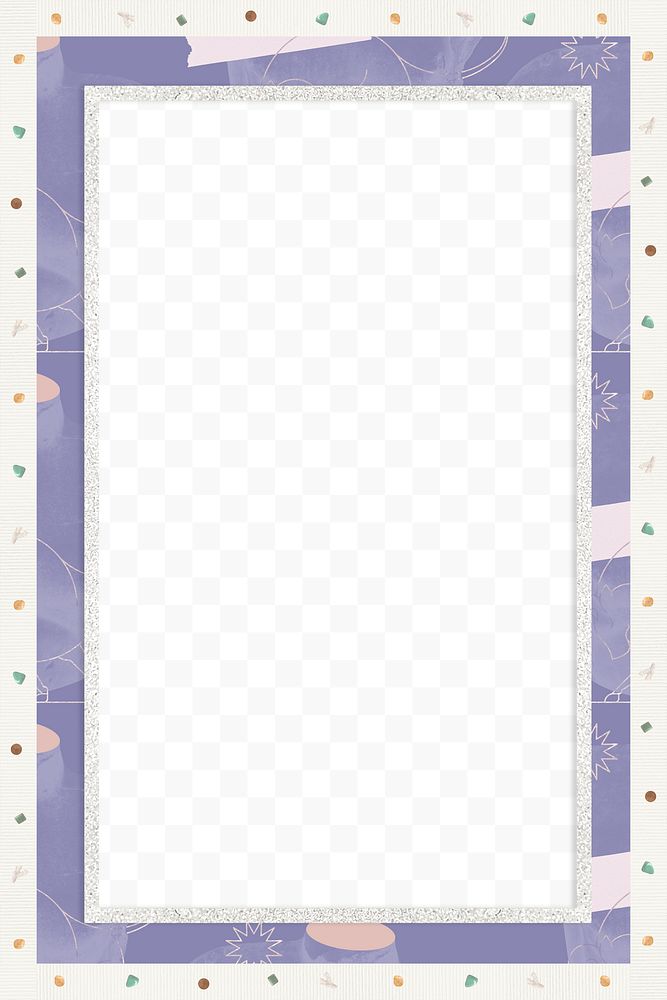 Png mixed media purple frame design