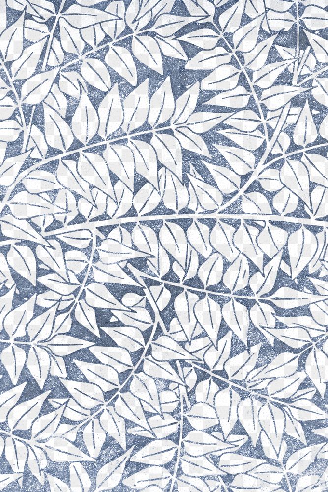 Decorative vintage leaves png seamless pattern background