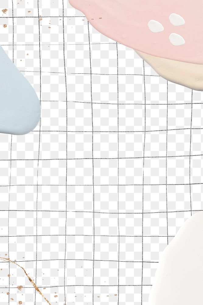Abstract pastel paint png on grid line