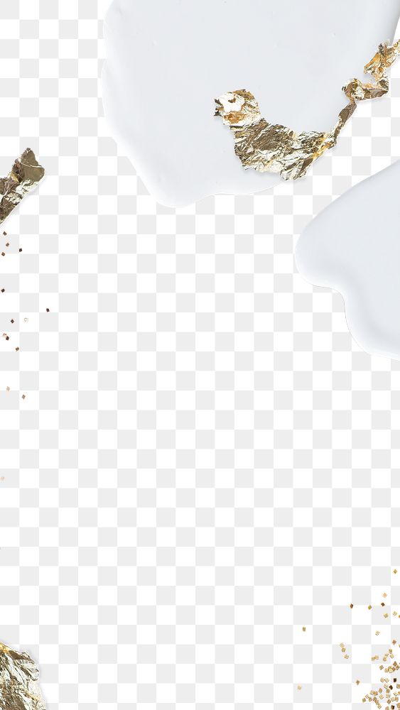 Gold leaf on gray paint element png