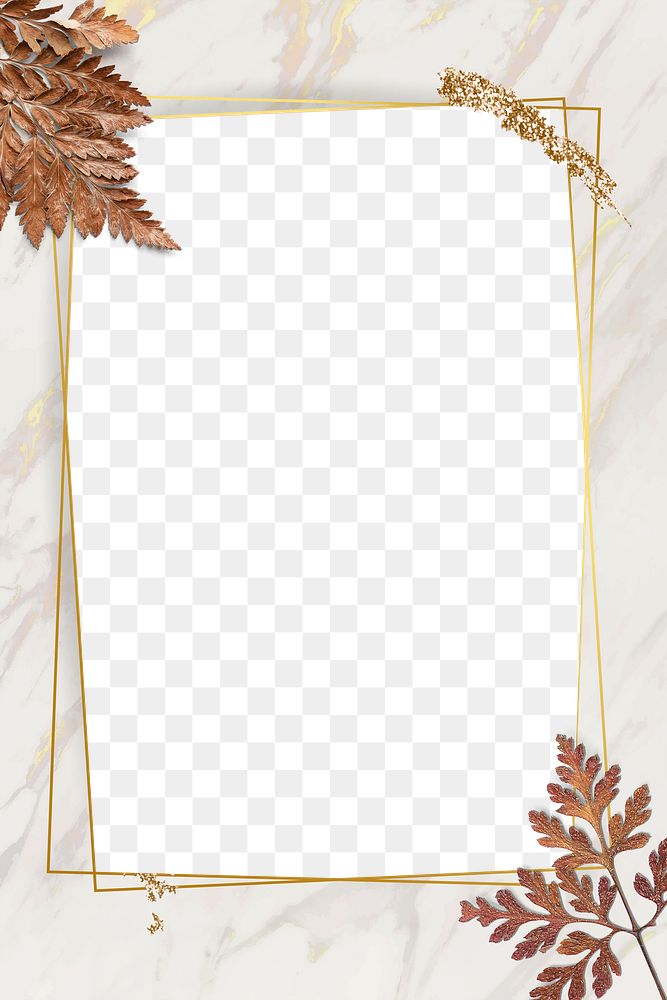 Png white marble gold frame transparent background