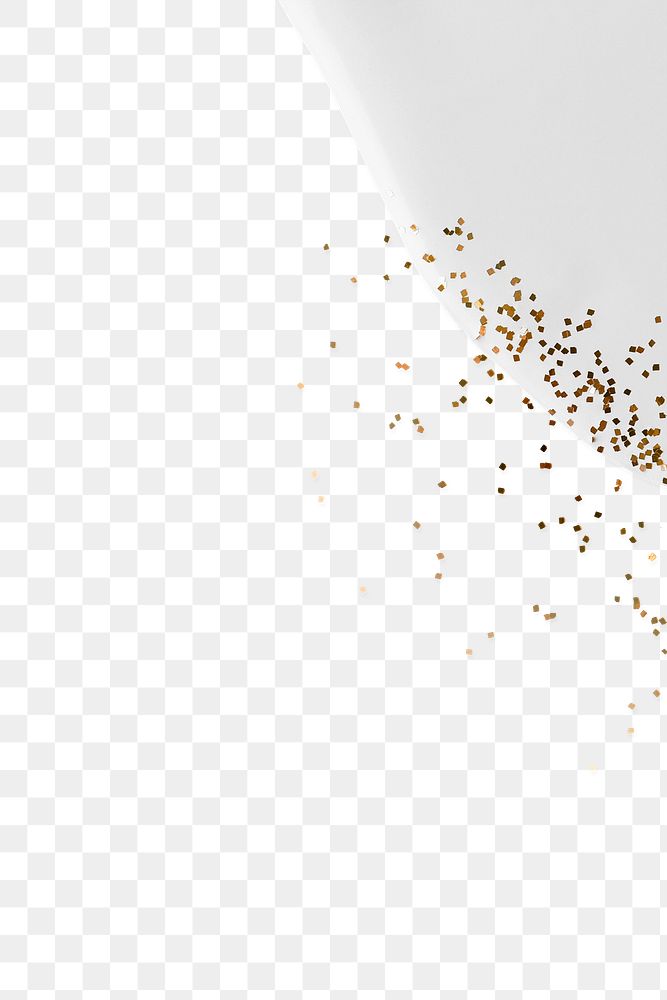 Gold glitter on white paint png