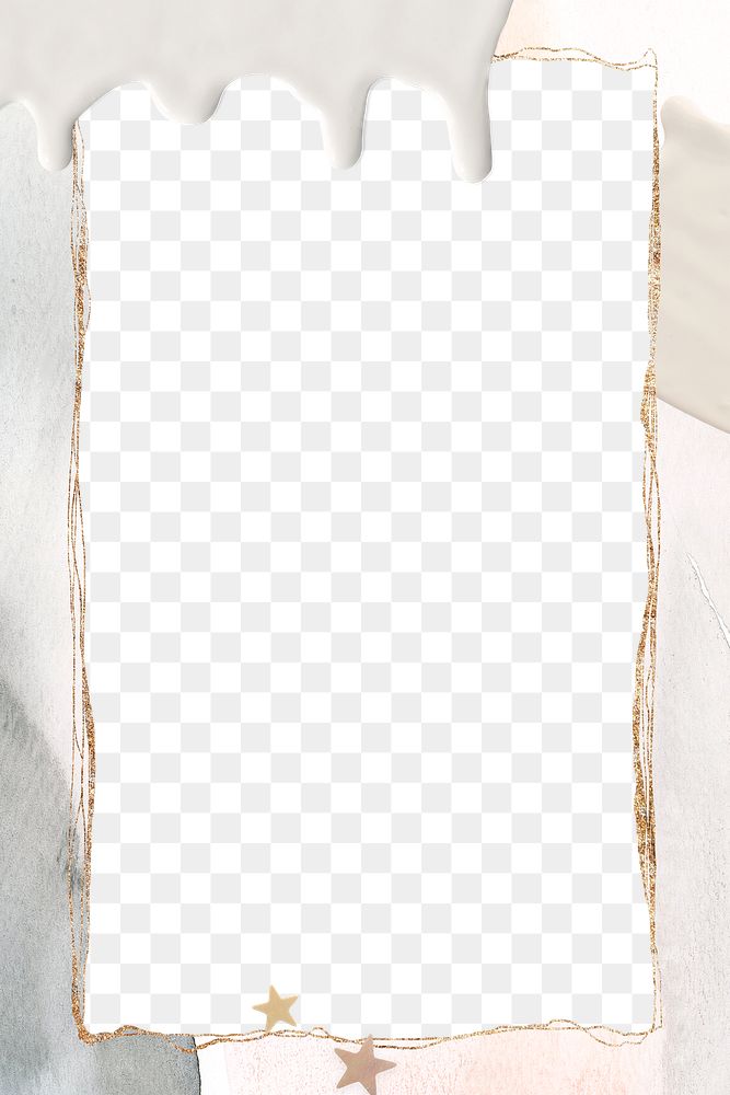 Gold abstract png frame transparent background