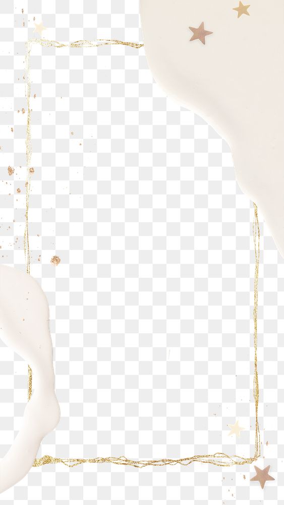 Glittery gold frame png transparent background