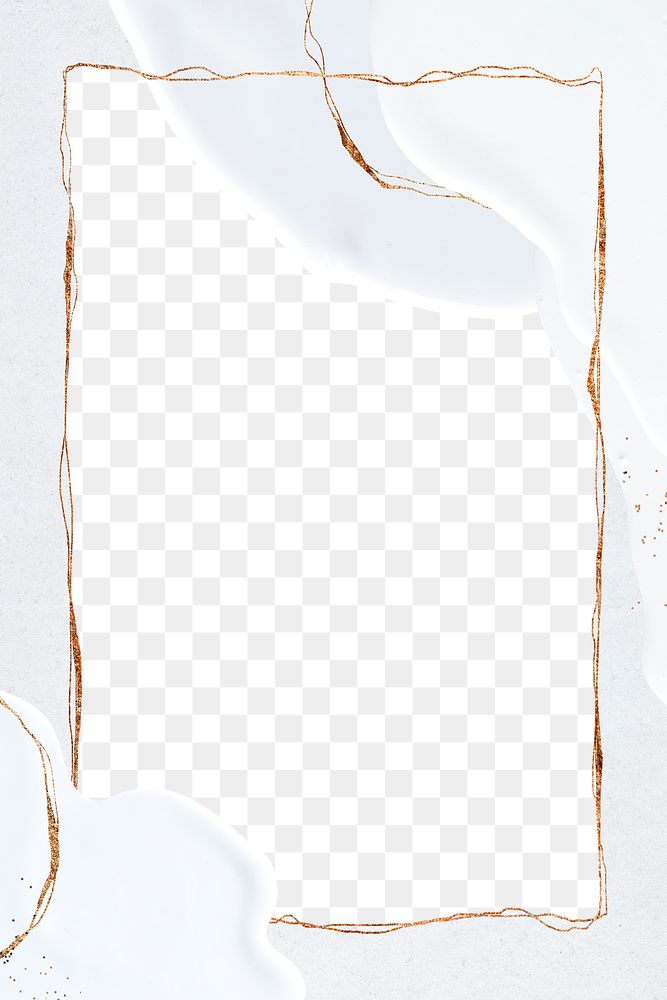 Abstract glitter frame png gold