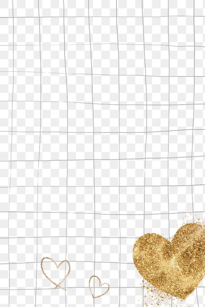 Gold love heart png background 