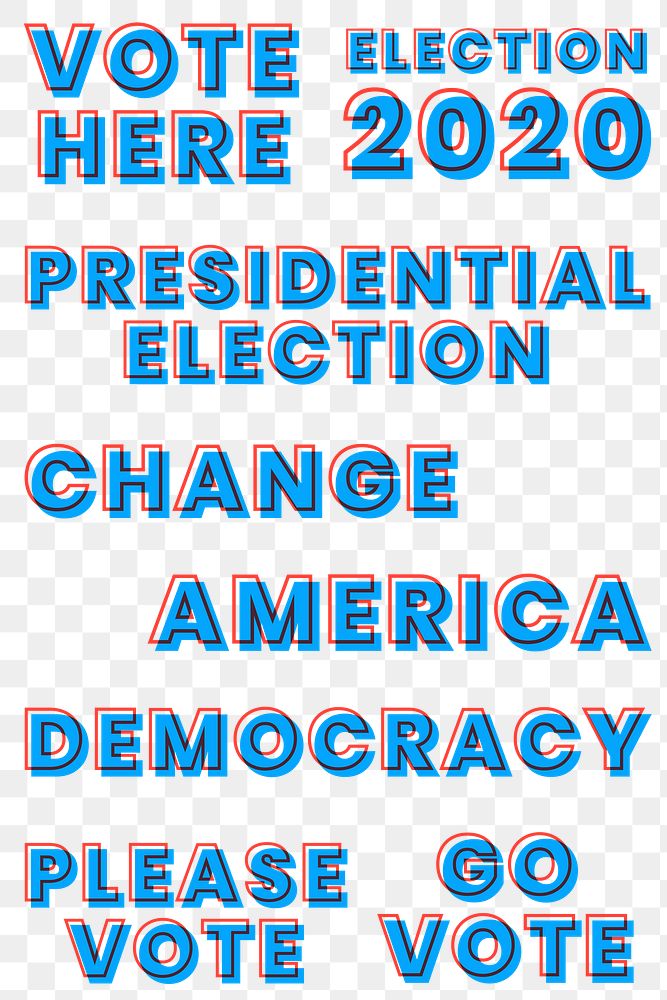 US election 2020 png multiply font typography