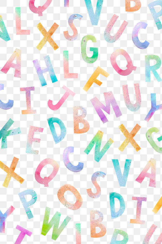 Png watercolor pattern letter background gradient