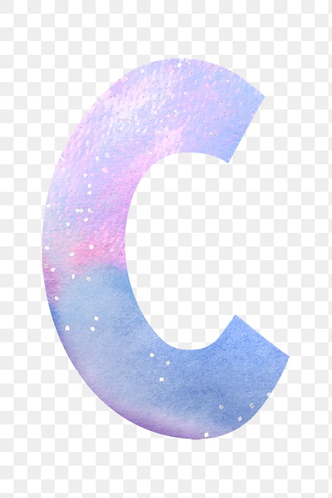 Letter c colorful typography png