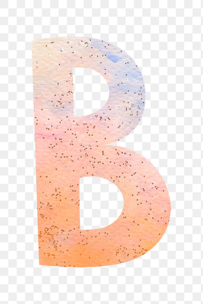 Letter b colorful typography png