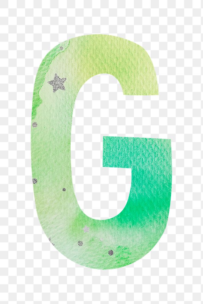 Letter g colorful typography png